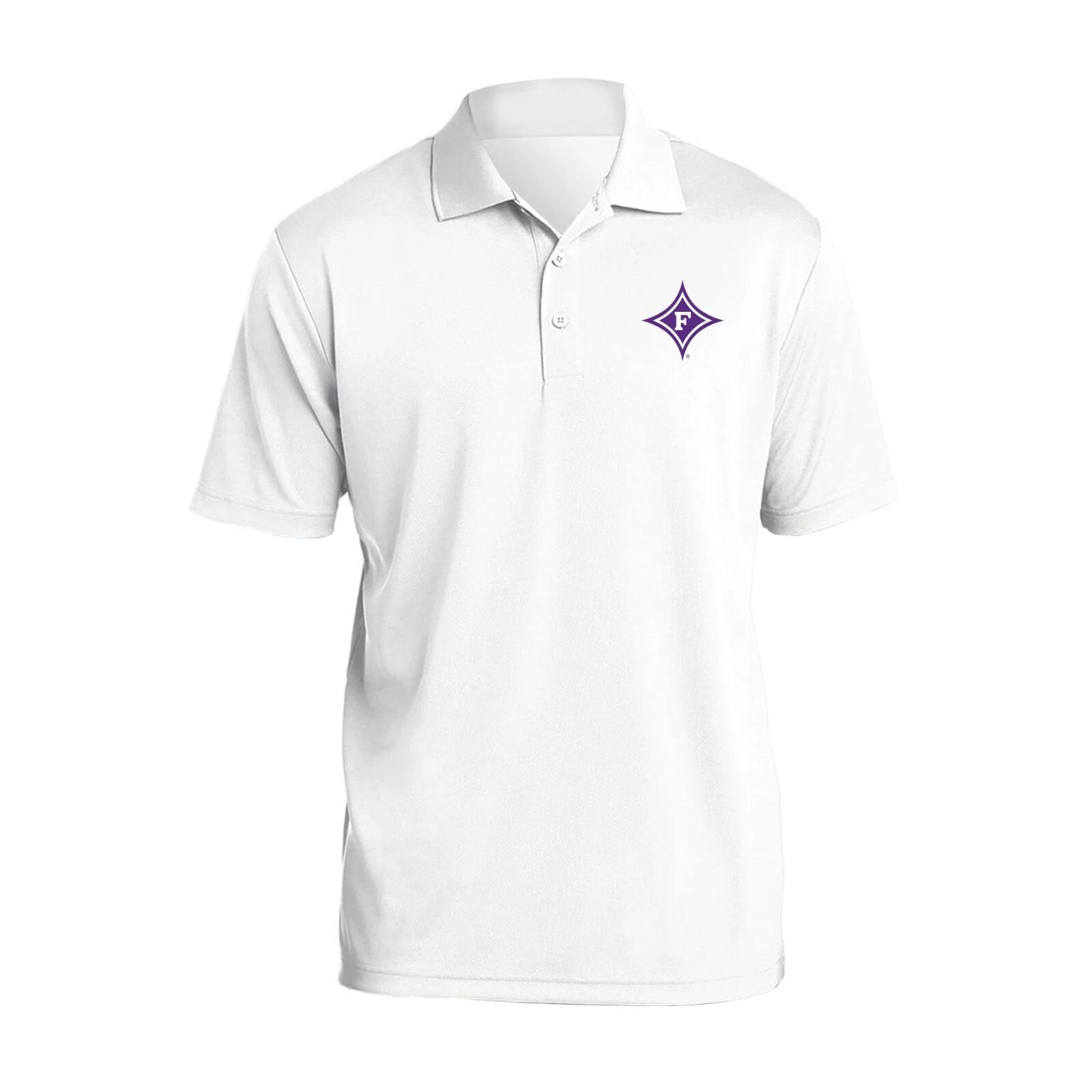 Furman University Primary Logo LC EMB Polo - White 3XL