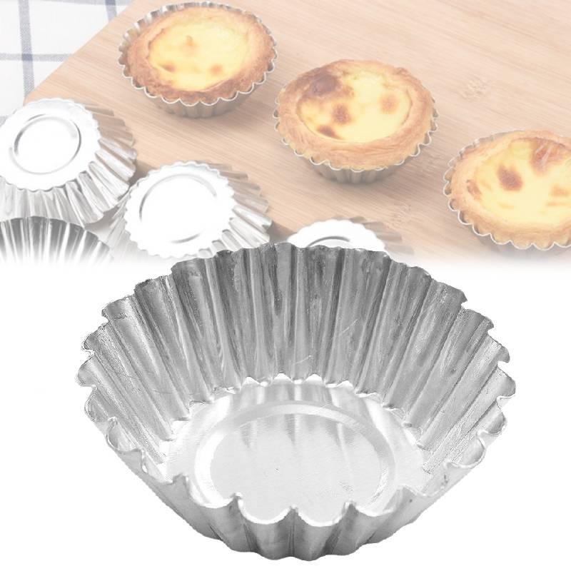 Durable Thickened Tin Egg Tart Molds Modern Simple Style Baking Tools