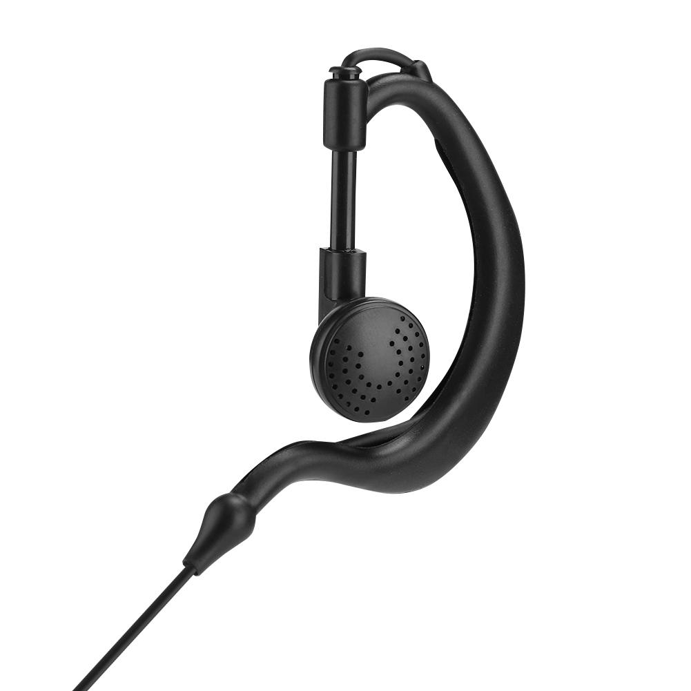 2PCS ABS 3.5mm Plug ABS Single Listening Earphone Ear Hanging Headset for Radio Walkie Talkie