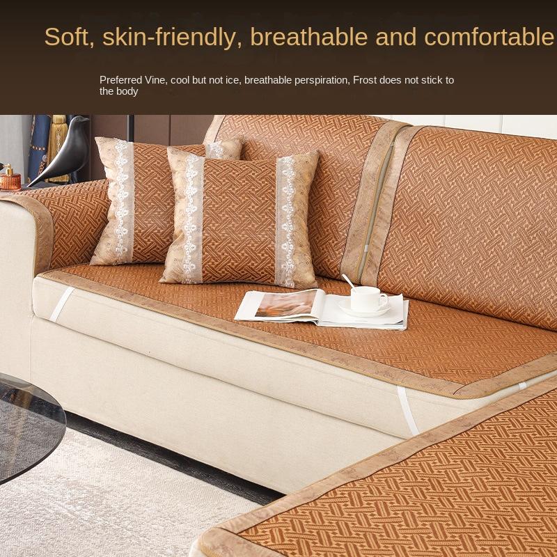 Summer rattan mat sofa cushion summer ice silk rattan mat non-slip mat seat cushion sofa cover cover seat cushion