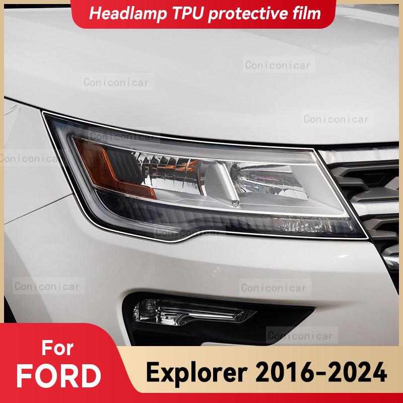 For FORD Explorer 2016-2024 Car Headlight Transparent TPU Protective Cover Film Front Light Tint Change Color Sticker