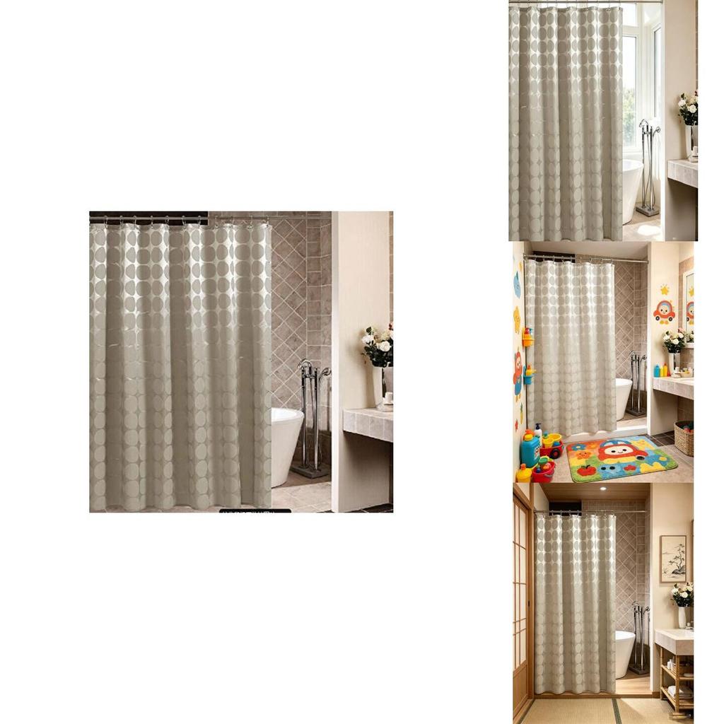 Waterproof Bathroom Shower Curtain Set With Dot Pattern For Home Use