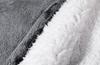 Gray Tv Poncho With Hoodie - Fur Trim, Warm, Long Sleeve, Large Pocket