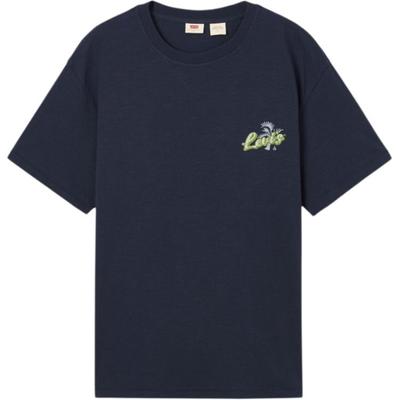 Levis Casual Loose Versatile Soft Comfortable Ribbed Round Neck Short Sleeve T-Shirt Men Tops 003LB-0001