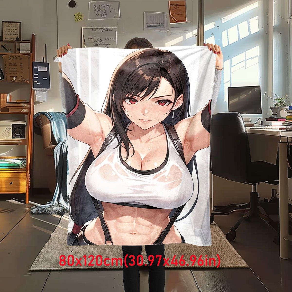 

Anime sexy female pattern Flannel printed blanket suitable for all seasons suitable for living room office sofa and travel 75x100cm