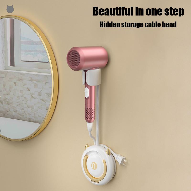 Adjustable Hair Dryer Bracket In Bathroom Non Perforated Wall Mounted Hair Dryer Storage Rackbathroom Organizer And Storage Rack