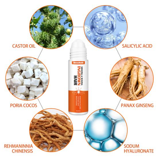 Trattamento per i peli incarniti da 20 ml, riduce il rossore, estratti vegetali compatti, rasatura, ceretta, liquido per peli incarniti per uomo