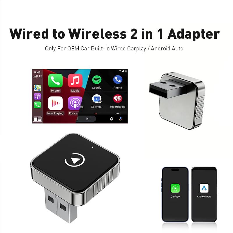 

NEW Super Mini Carplay Ai Box Wired to Wireless CarPlay/Android Auto 2in1 Box 5GHz WiFi5 for 99% Original Wired CarPlay/Auto Car A