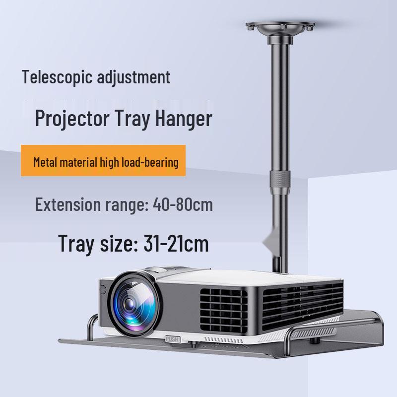 Versatile Projector Ceiling Mount and Wall Bracket with Retractable Lift and Shelf