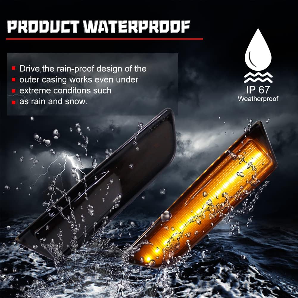 GTINTHEBOX Compatible with 2003 2004 2005 2006 2007 Infiniti G35 2D Coupe D Front Side Marker Light Smoked Lens Amber LED Fender Lamp