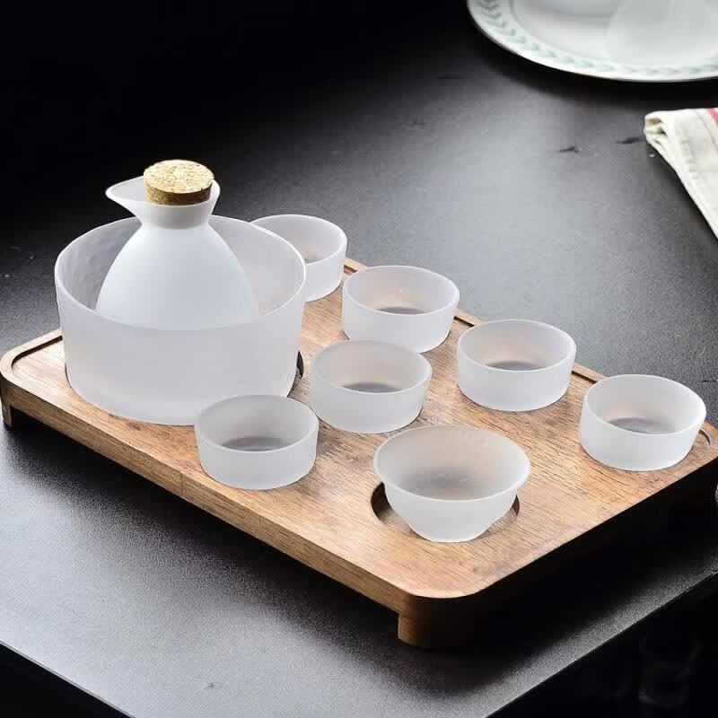 Japanese Hammered Glass Sake & Beverage Set