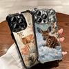 Sika Deer Elk Animal Plating Phone Case For Iphone 16 17 Pro Max Air 16E 14 15 Plus 12 13 Mini Anti-Fall Airabag Cover