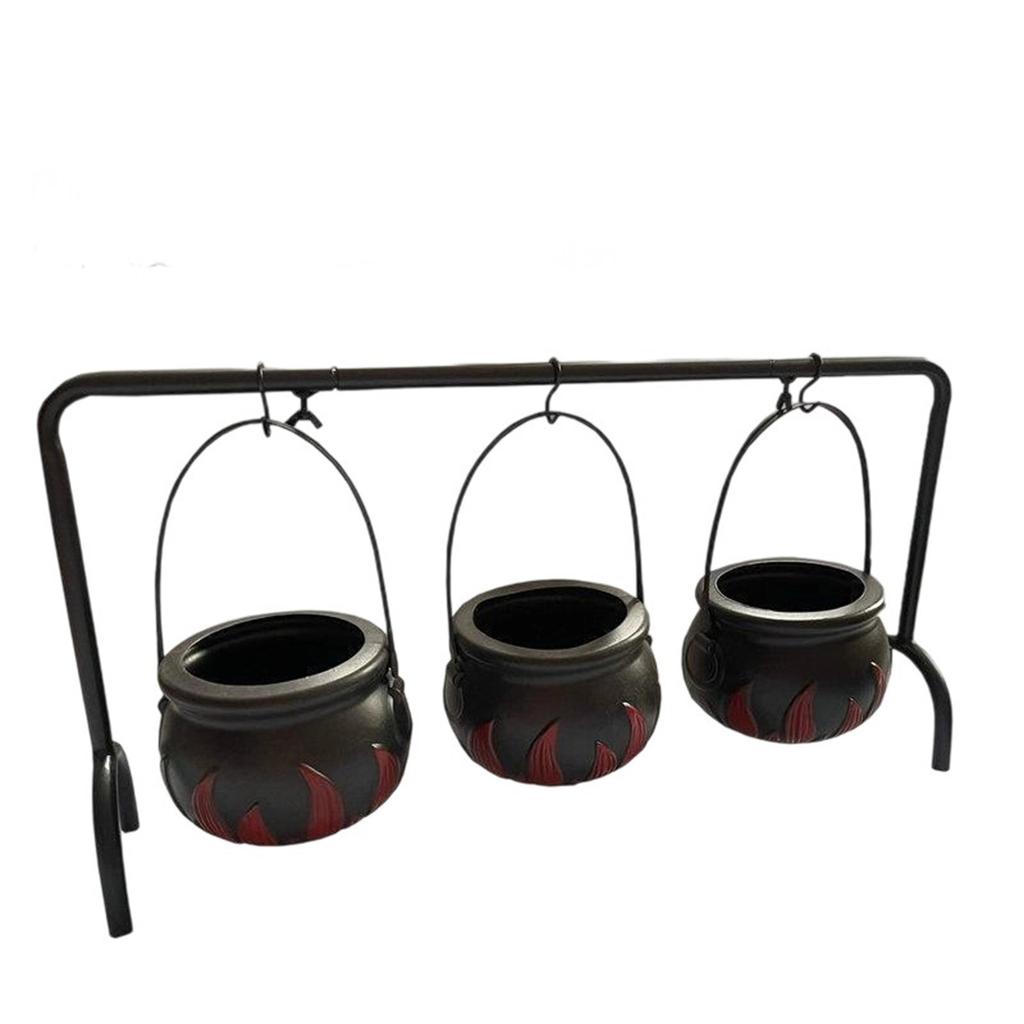 Halloween Party Decoration Witch Bucket Witch Pot Bowl Rack Black Plastic Bucket