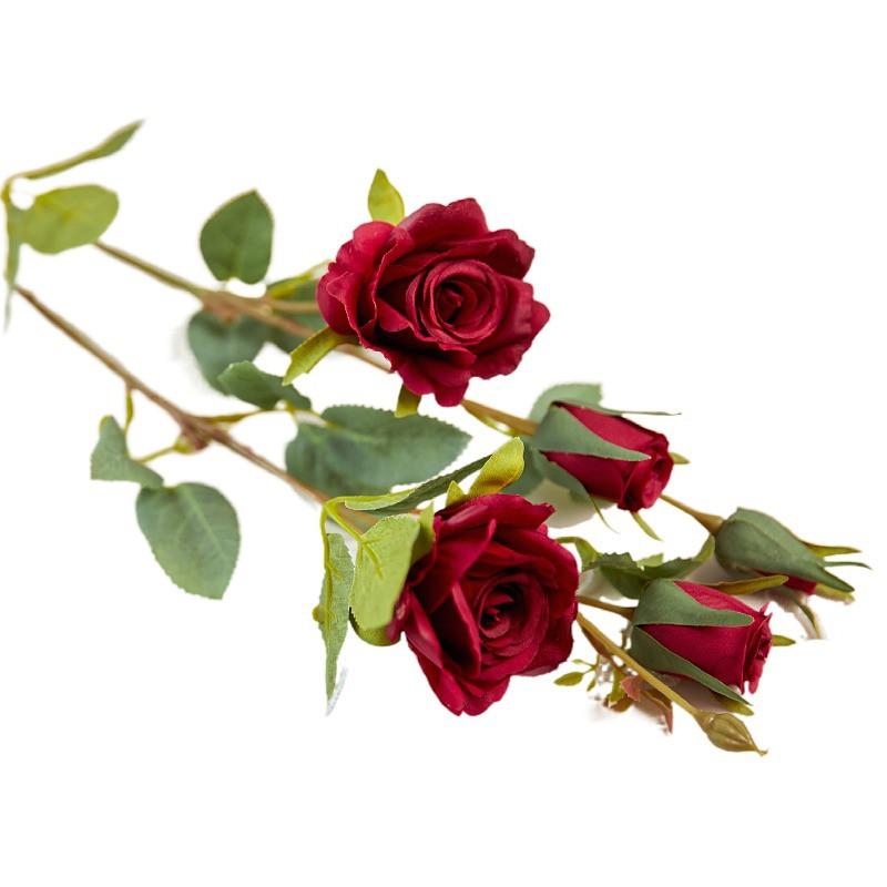 

Букет из искусственных роз, украшение для гостиной, цветы, свадебный садовый комплект скатертей, искусственные цветы красный