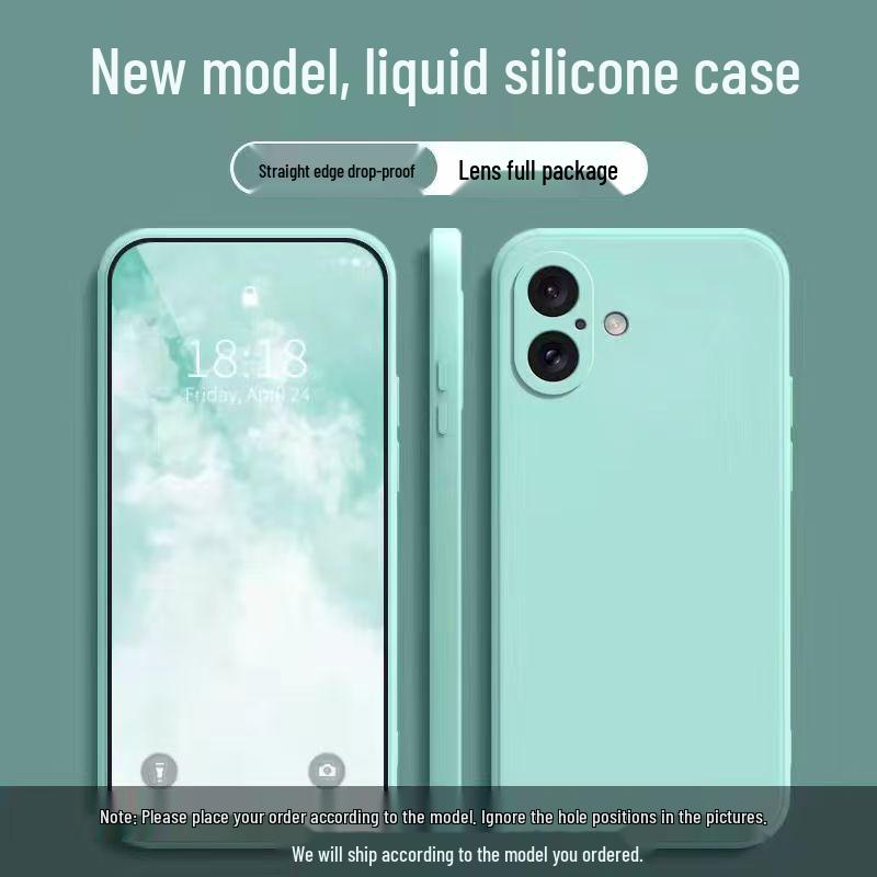 

Liquid Silicone Drop Protection Case for Apple 16 Plus - Skin-Friendly, Full Coverage, Solid Color Apple 16 Plus светло-зеленый