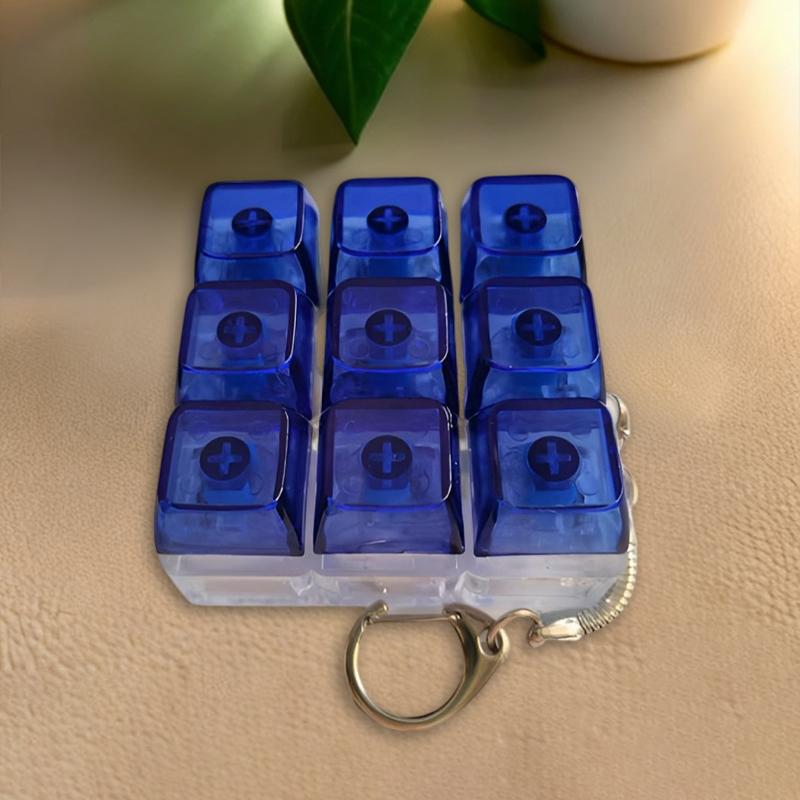 Hot 9 Keys Mechanical Keyboard Axis Tester Finger Keyboards Key Toy Stress Relief Fidget Button Toys Keycap Keychain Gift