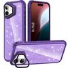iPhone 16 Plus Case, Shockproof Glitter Case with Back Camera Protection - Translucent Purple