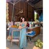Thai Style Halter Neck Suspender Dress with Female Sexy Backless Seaside Travel Vacation Photo Long Skirt Temperament Beach Skirt Summer