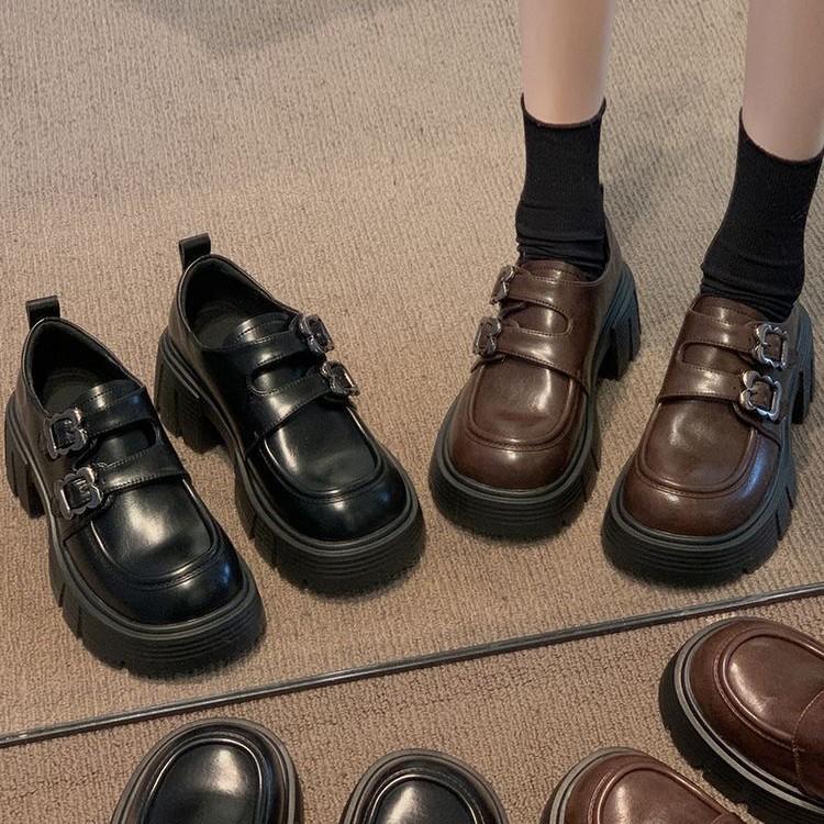 Wear platform leather shoes, spring retro with skirts, Mary Jane non-slip shoes