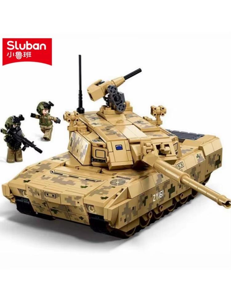 Hochwertige Sluban brandneu Hochwertige 413 Teile Armeestil Ztz-100S Hochwertiger Kampfpanzer Hochwertiger Haupt Hochwertiger Gefechtsfahrzeug