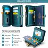 XIMAND Passport Holder Wallet Bag with 11 Card Slots and Passport Photo RFID Wristlet Travel Green Pocket, Pocket, Zippered, Blocking, Strap, Bag,