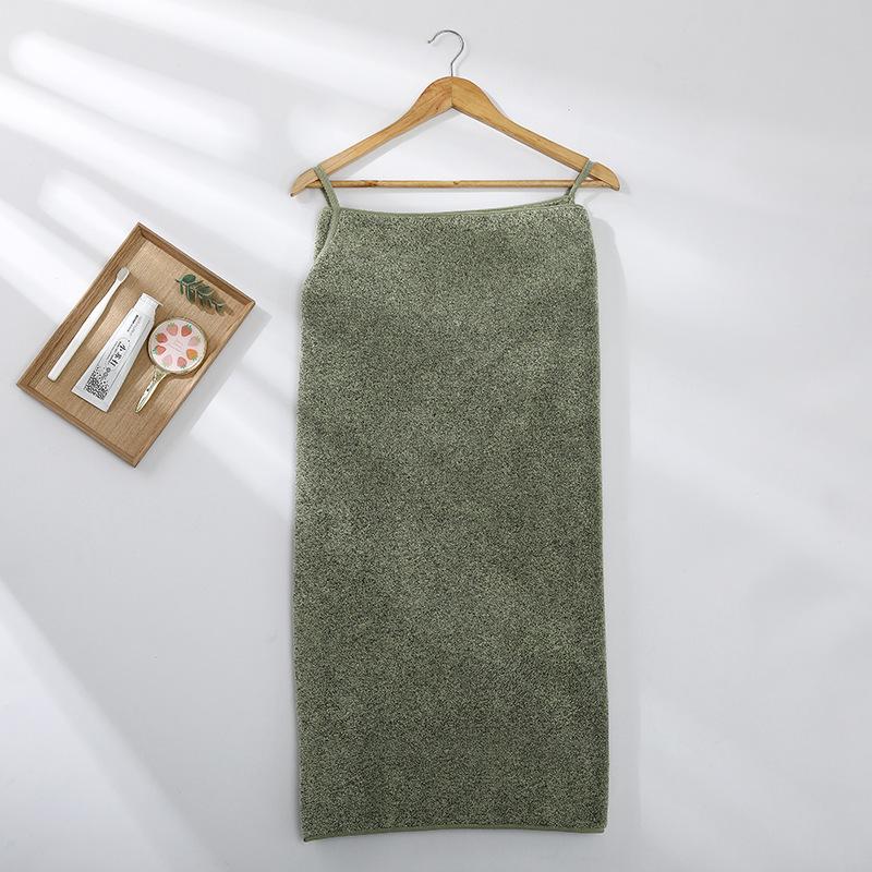 Women's Wearable Polyester-Spandex Coral Fleece Bath Towel - Thickened & Versatile for Summer
