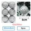 6 Stück/Los 6cm/2,4 Zoll Weihnachtsbaum Dekoration Farbe Hohlkugeln Schmuck Hängende Kugeln Für Haus Bar Party Dekoration