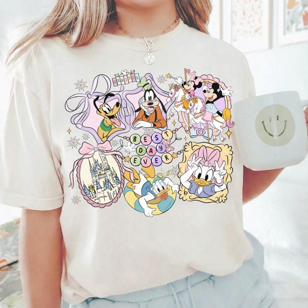 Coquette Bow Disney Mickey & Friends Sketch and kids tshirt, Disney Mickey Best Day Ever and kids tshirt, WDW Disney World Family Trip Tee
