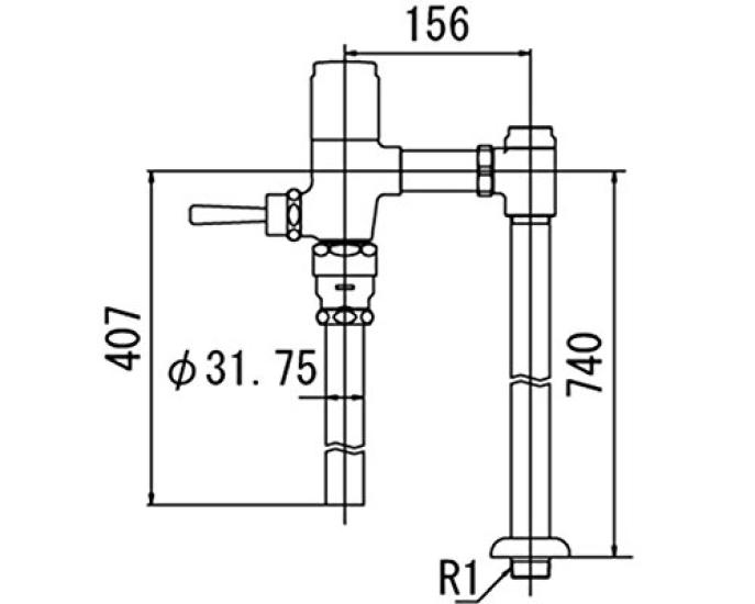 Robinet de chasse basse pression LIXIL INAX Économie (Type d'eau) CF-6115UTA