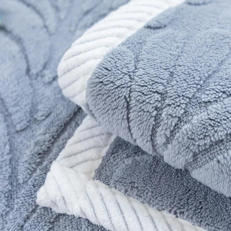 Thicken Plush Sofa Cover Leaves Jacquard Non-slip Sofa Cushion Solid Color L Shaped Corner Couch Slipcover Decor for Living Room