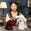 Realistic Giant Poodle Dog Doll Simulation Teddy Puppy Stuffed Plush Toys Handmade Realistic Animal Model Creative Gifts Present