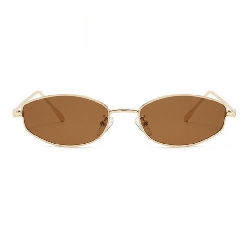Luxury Polygon Small Frame Oval Exquisite Metal Glasses for Men and Women Rectangle Anti-Uv Sunglasses Ladies Rhombus Eyewear
