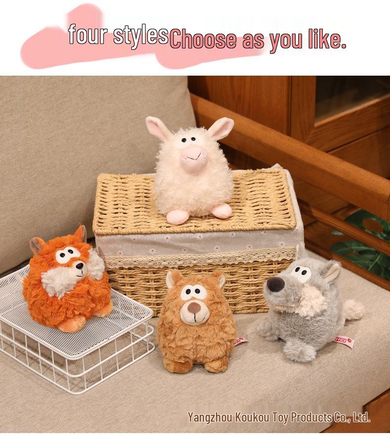Cute Forest Animals Plush Toys - Lamb, Fox, Bear & Wolf