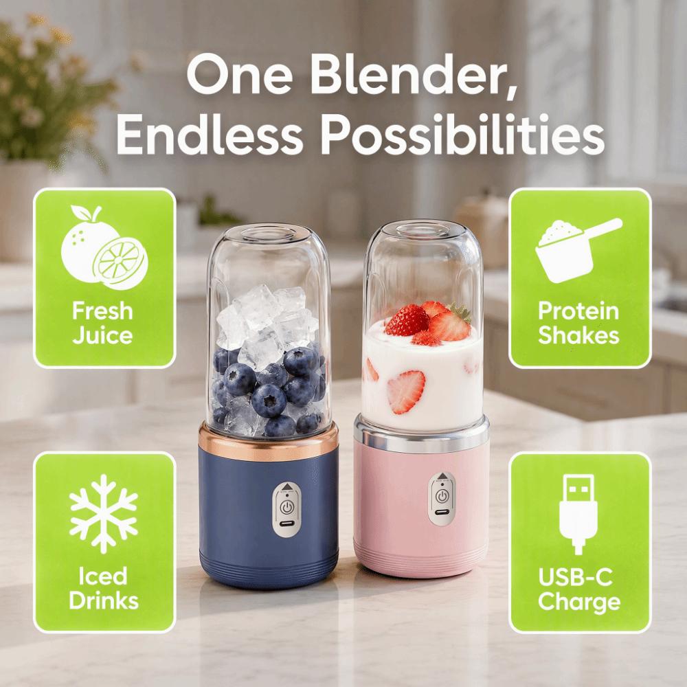 Double Cup USB Juicer 400Ml Capacity Portable Juicer Global Buyers Single Cup Blender  Office Use