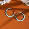 Pastel Macaron Earrings Women Dainty Drop Hoop Studs With Post Geometric Round Design Fresh Sweet Style