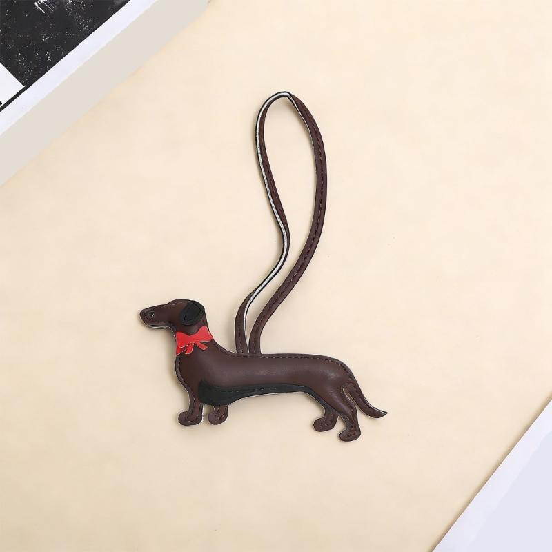 Multipurpose PU Leather Animal Keychain Decoration Dog Key Ring Accessory For Office Commute Or Casual Outings