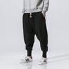Solid Color Cotton and Linen Pants with A Closed Seam for Men In Autumn, Thin Chinese-style Long Pants for Men, and Men's Stand-up Pants