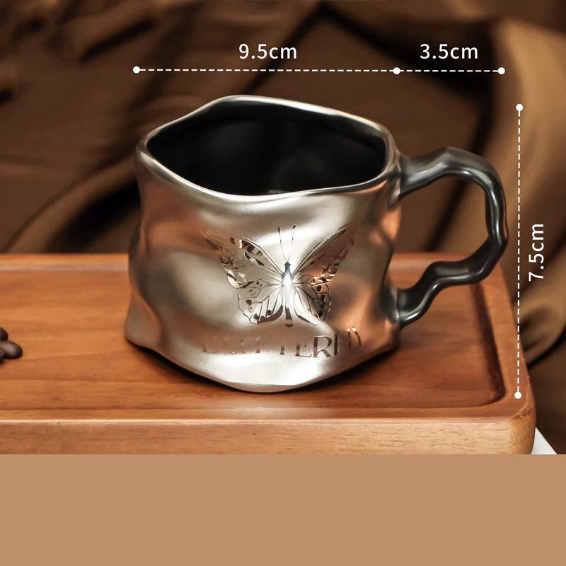 

High end exquisite tea set Black coffee cup plate Household ceramic cup Ladies personal teacup mug Afternoon tea Dim sum plate 201-300ml