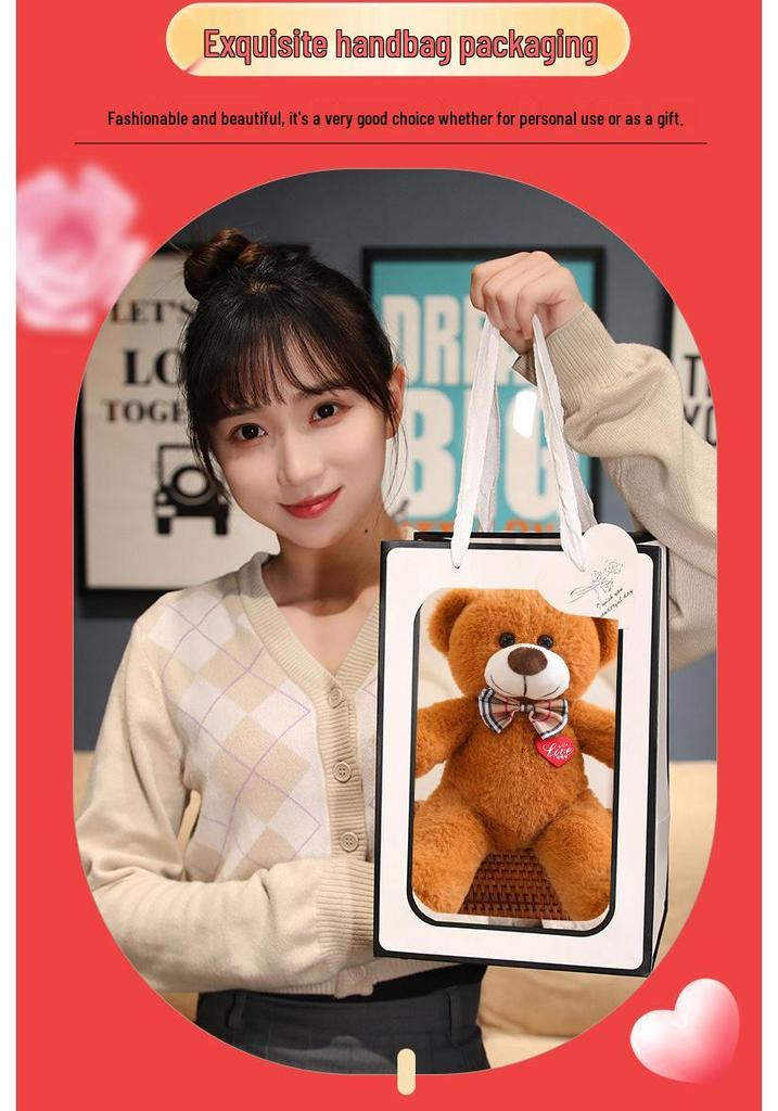 Bow Tie Heart Teddy Bear Plush Toy - Creative Valentine's Gift for Her