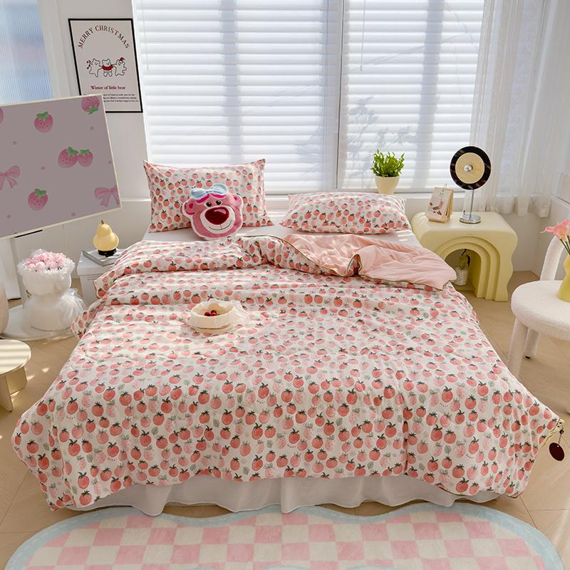 Cartoon Summer Thin Quilt, Wypełniacz z włókna sojowego, Lekki wygodny koc do domu, sypialnia, Pościel, Możliwość prania w pralce