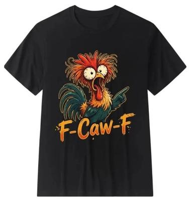 T-shirt Unisex 100% Cotone Manica Corta Girocollo Divertente F-Caw-F Pollo FCAWF