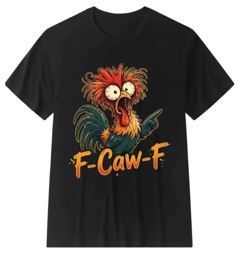 Unisex 100% Cotton T shirt Short Sleeve Crew Neck Funny F-Caw-F Chicken FCAWF M