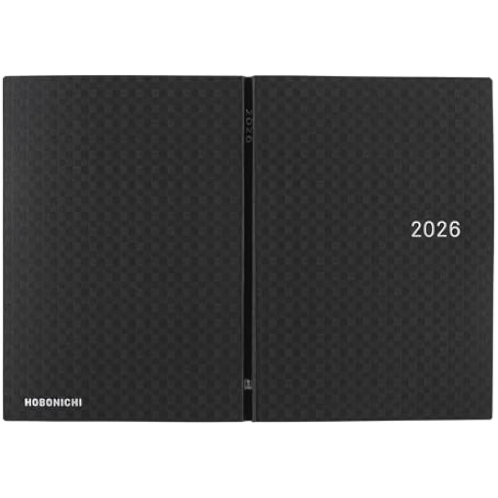 Hobonichi Notebook 2026 HON Paper Series/Black Gingham [A6/1 day, 1 page/January, Monday start]
