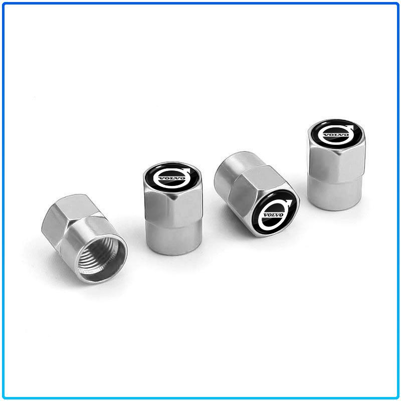 4PCS Car Wheel Tire Valve Stem Caps Airtight Cover For Volvo Rdesign XC90 S60 XC60 V70 S80 S40 V50 V40 V60 C30 S70