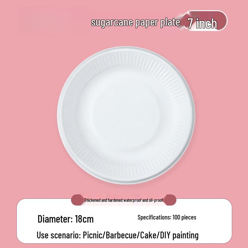 7-inch White Disposable Round Paper Plates, 100-Count