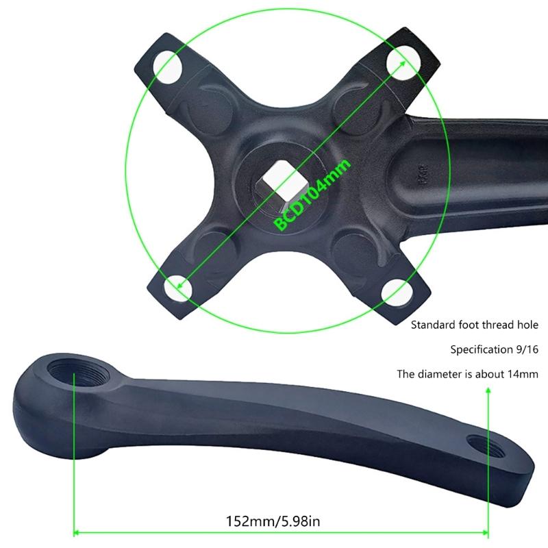 Bicycles Crank Set Replacements for Mountain Bicycles Crankset, Bicycles Crank Set 152mm Aluminium Alloy Crank Arm Set