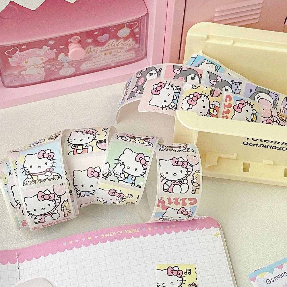 500PCS Cute Kuromi Pochacco My Melody Cartoon Stickers Roll Laptop Scrapbook Phone Diary Kawaii Aesthetic Sticker Decal Kids Toy