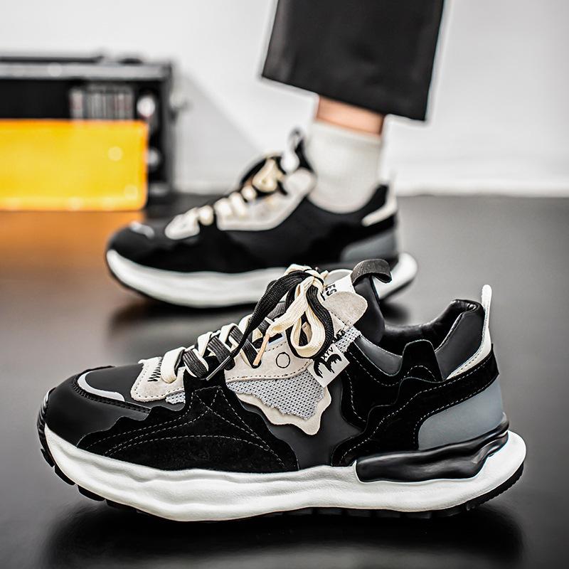 Men's Shoes High-end Versatile Casual Sports Running Anti Slip Dissolving Thick Sole Height Increasing Forrest Gump Dad
