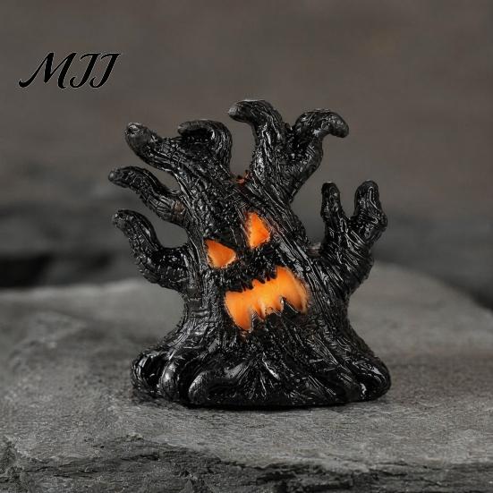 Haunted House Decoration Halloween Decoration, Ghost Face Tree Stump Lantern, LED Twisted Night Lamp Glowing Pumpkin Decor, Festival Atmosphere Horror