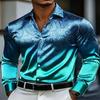 Men Luxury Satin Paisley Jacquard Shirt Long Sleeve Slim Fit Button Up Dress Shirts Male Business Wedding Party Banquet Formal